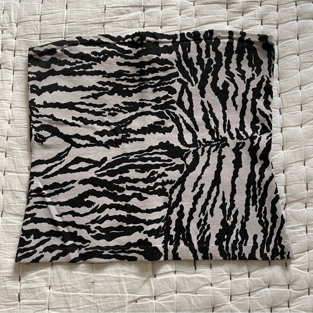 bebe Zebra Print Tube Top Size M